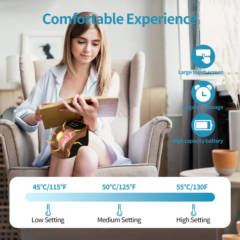 Intelligent Electric Knee Massager – Heated Kneading Pain Relief with Infrared & Vibration, Rechargeable