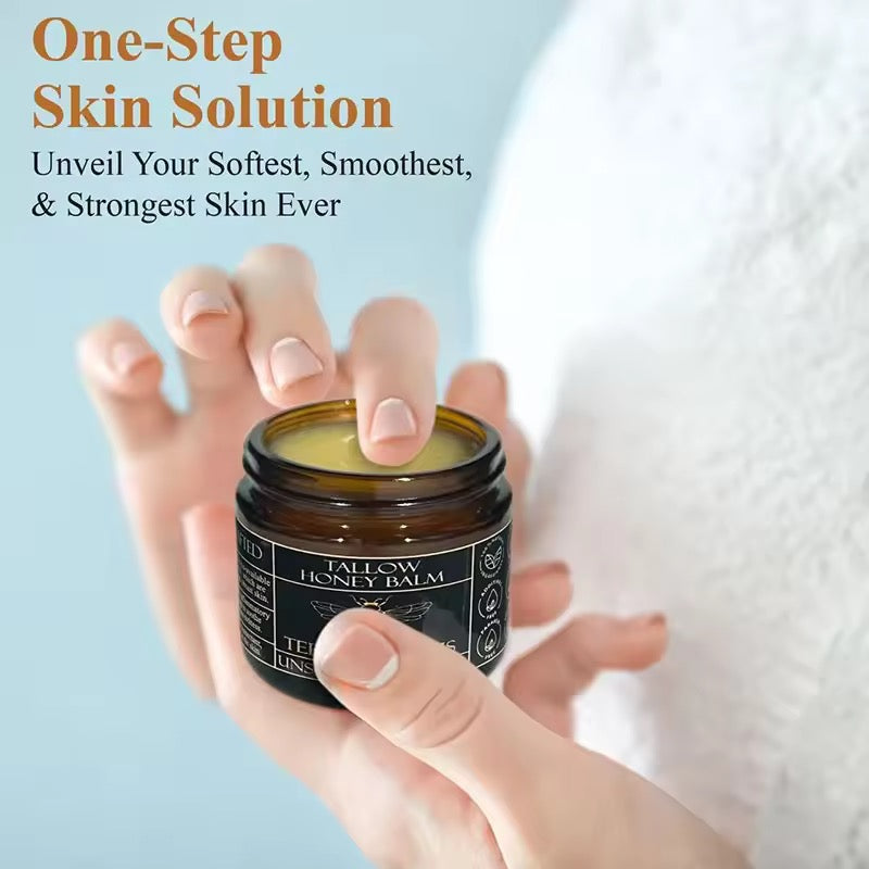 Tallowé Organic Grass-Fed Beef Tallow Balm with Raw Honey – Handmade Moisturizing Cream for Soft, Smooth Skin